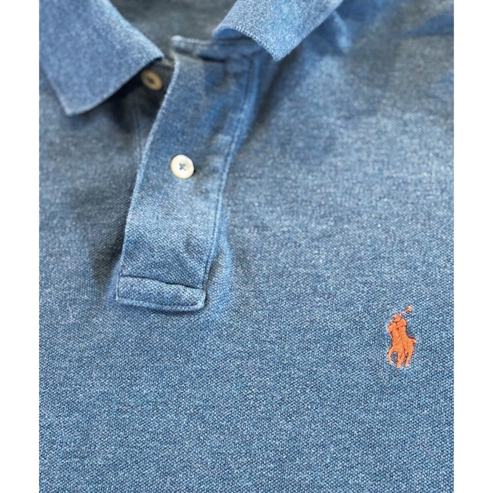 Polo Ralph Lauren Mens L Blue Long Sleeve Polo Shirt Rugby